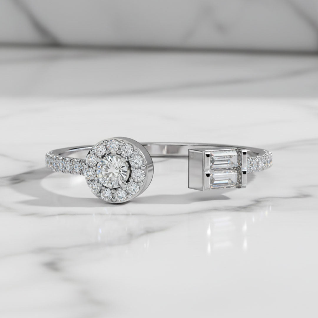 Dual Halo & Baguette Lab Grown Diamond Ring
