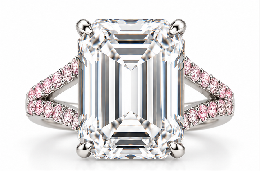 Emerald cut ring front