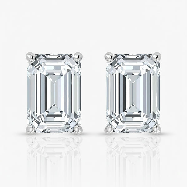 Lab Grown Diamond Emerald Cut Studs (0.50ct-2.00ct)