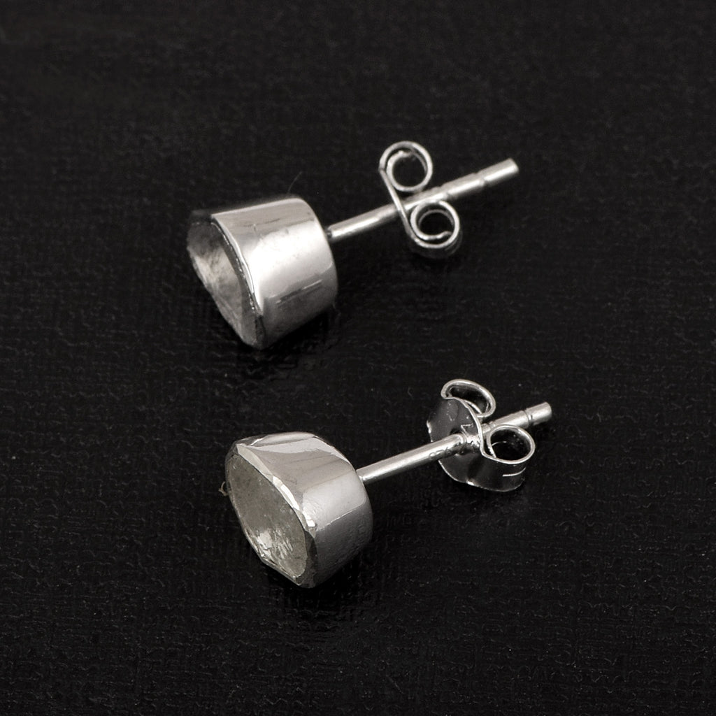 Natural Uncut Polki Diamond Solitaire Stud Earrings