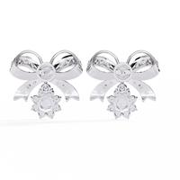 2.25CT Lab Grown Diamond Bow & Floral Stud Earrings