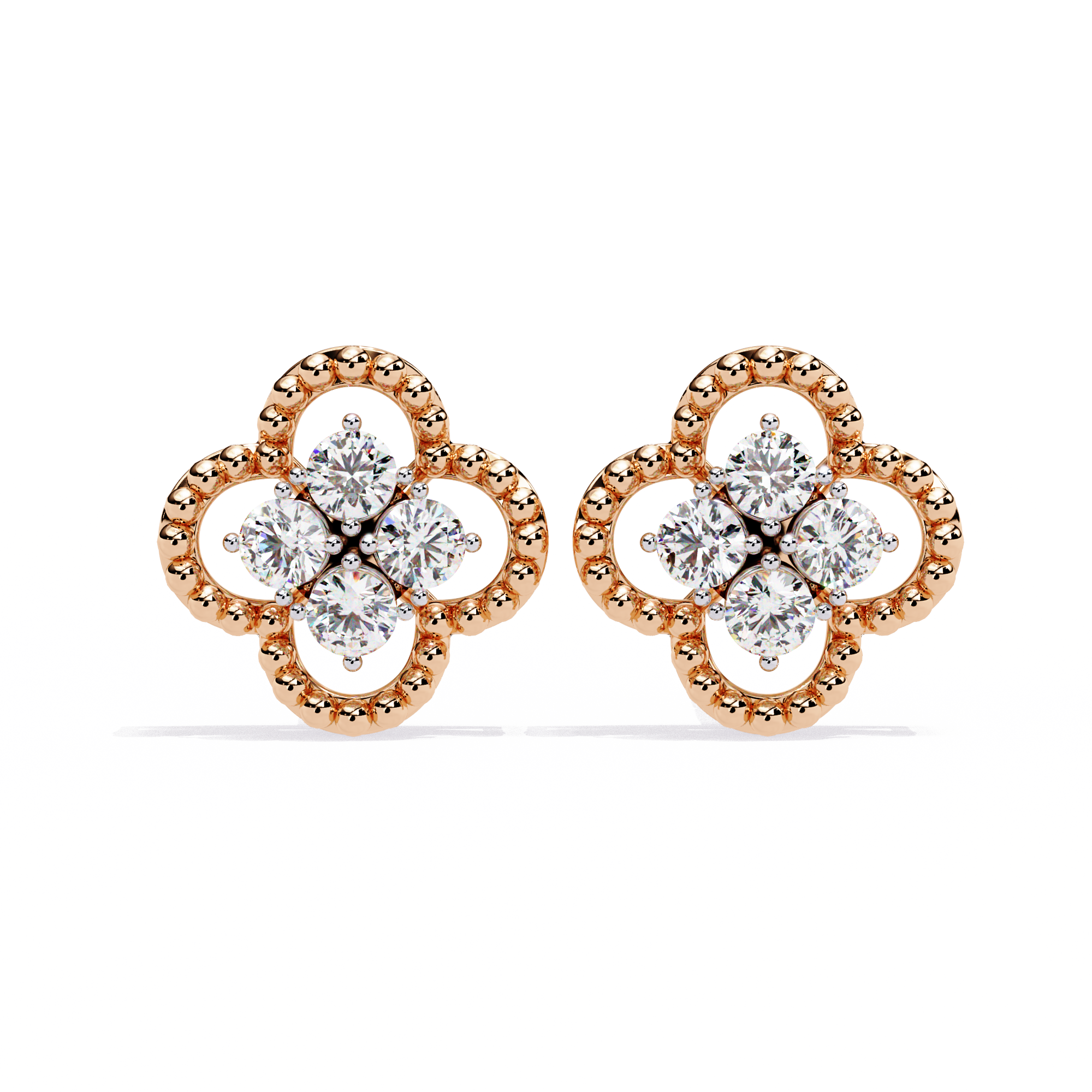 Timeless Clover Lab-Grown Diamond Stud Earring