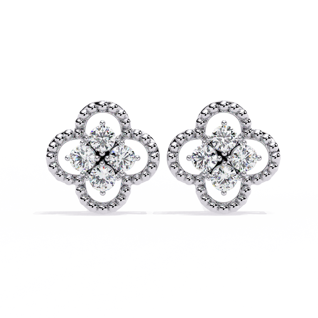Timeless Clover Lab-Grown Diamond Stud Earring