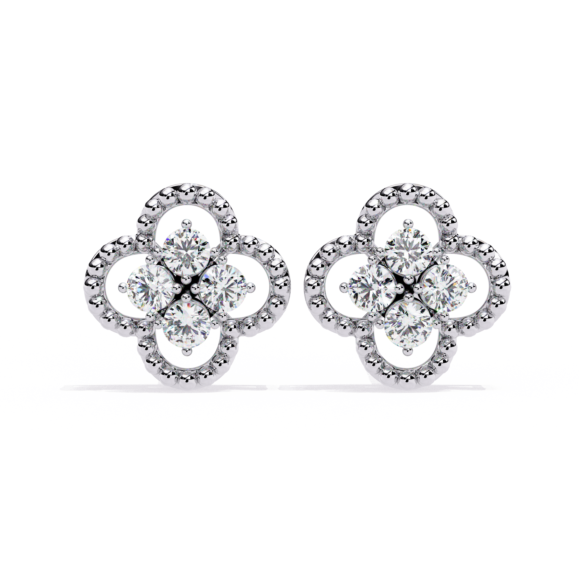 Timeless Clover Lab-Grown Diamond Stud Earring