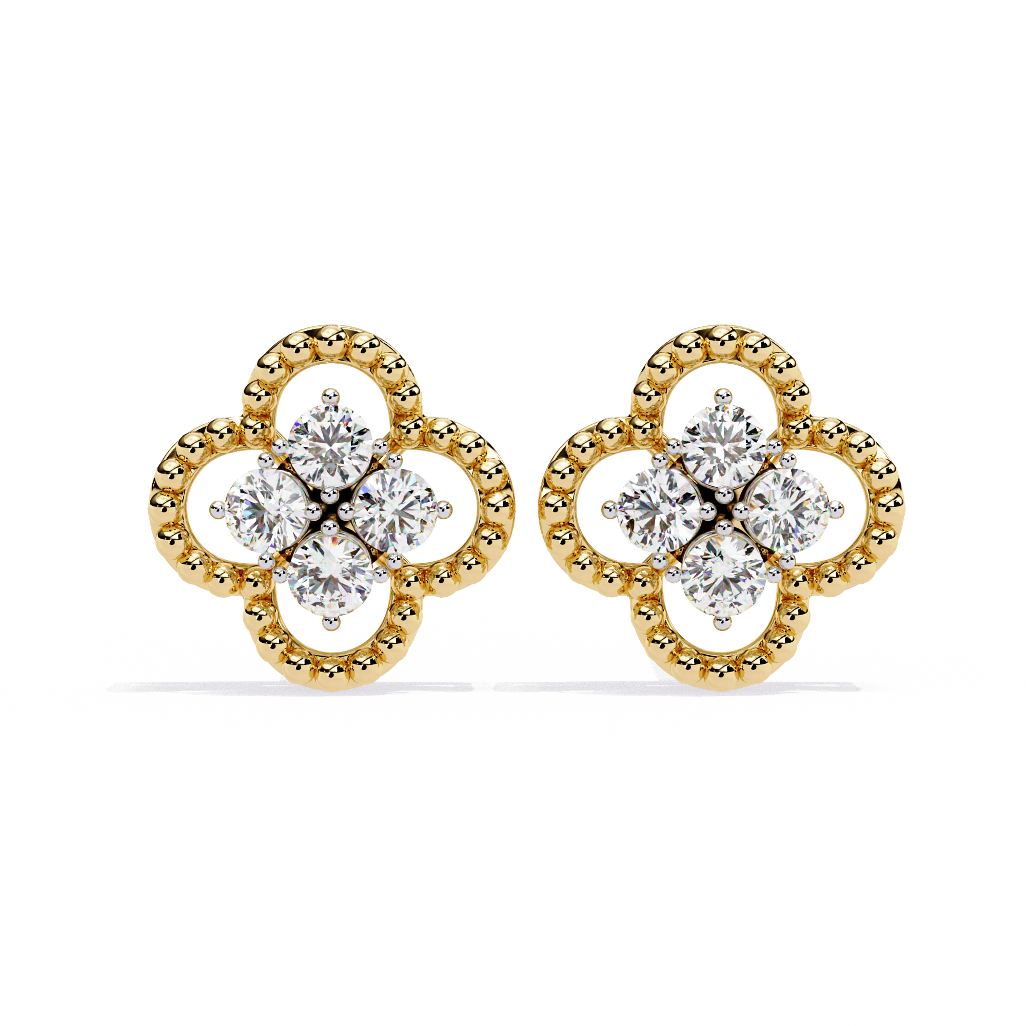 Timeless Clover Lab-Grown Diamond Stud Earring