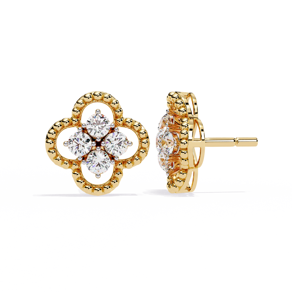 Timeless Clover Lab-Grown Diamond Stud Earring