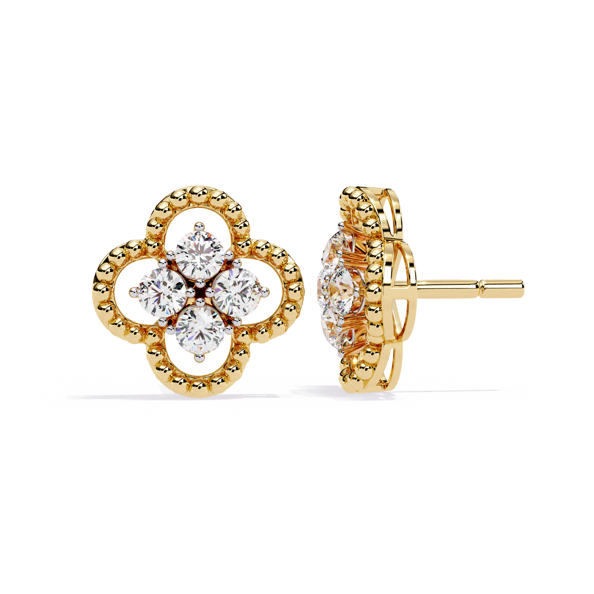 Timeless Clover Lab-Grown Diamond Stud Earring