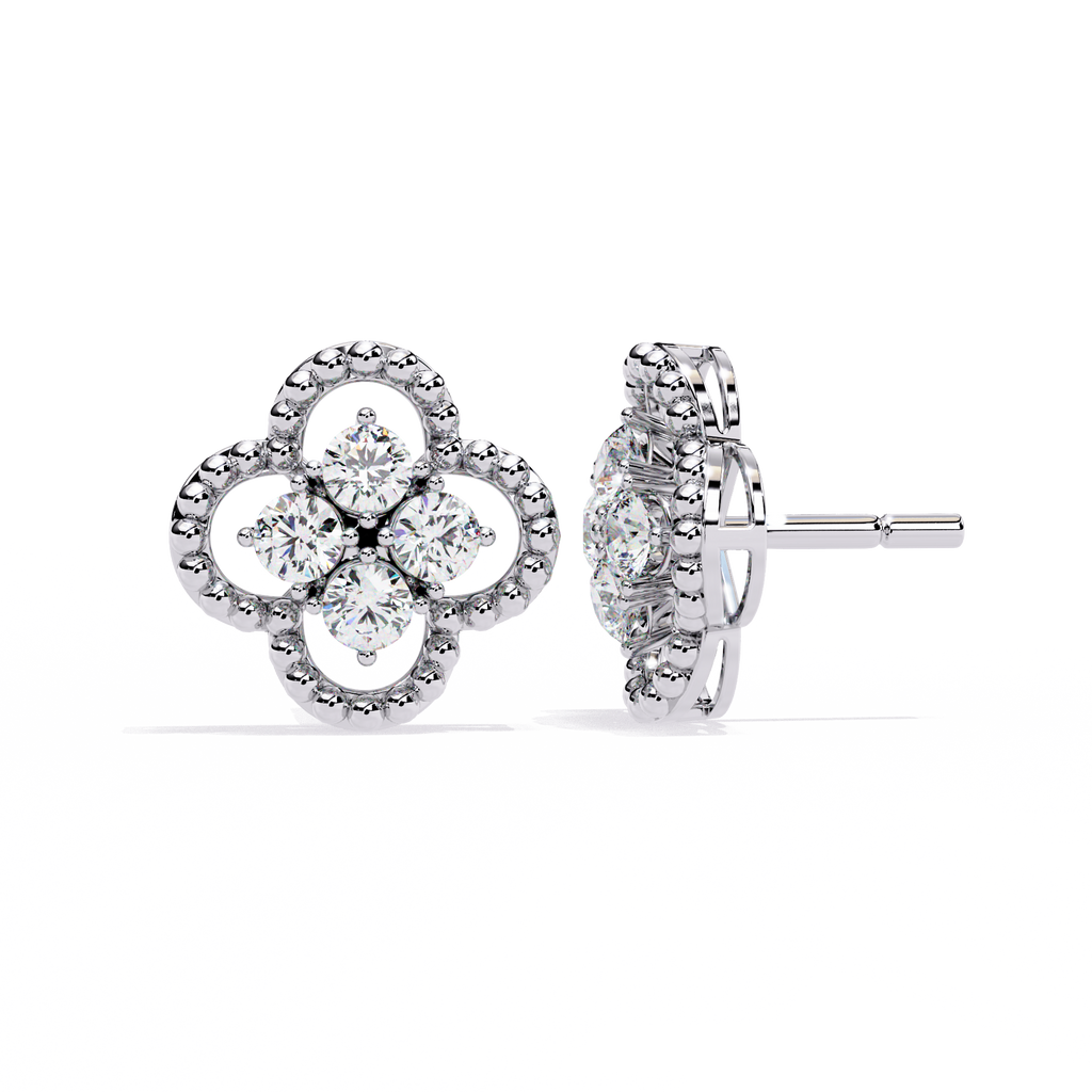 Timeless Clover Lab-Grown Diamond Stud Earring