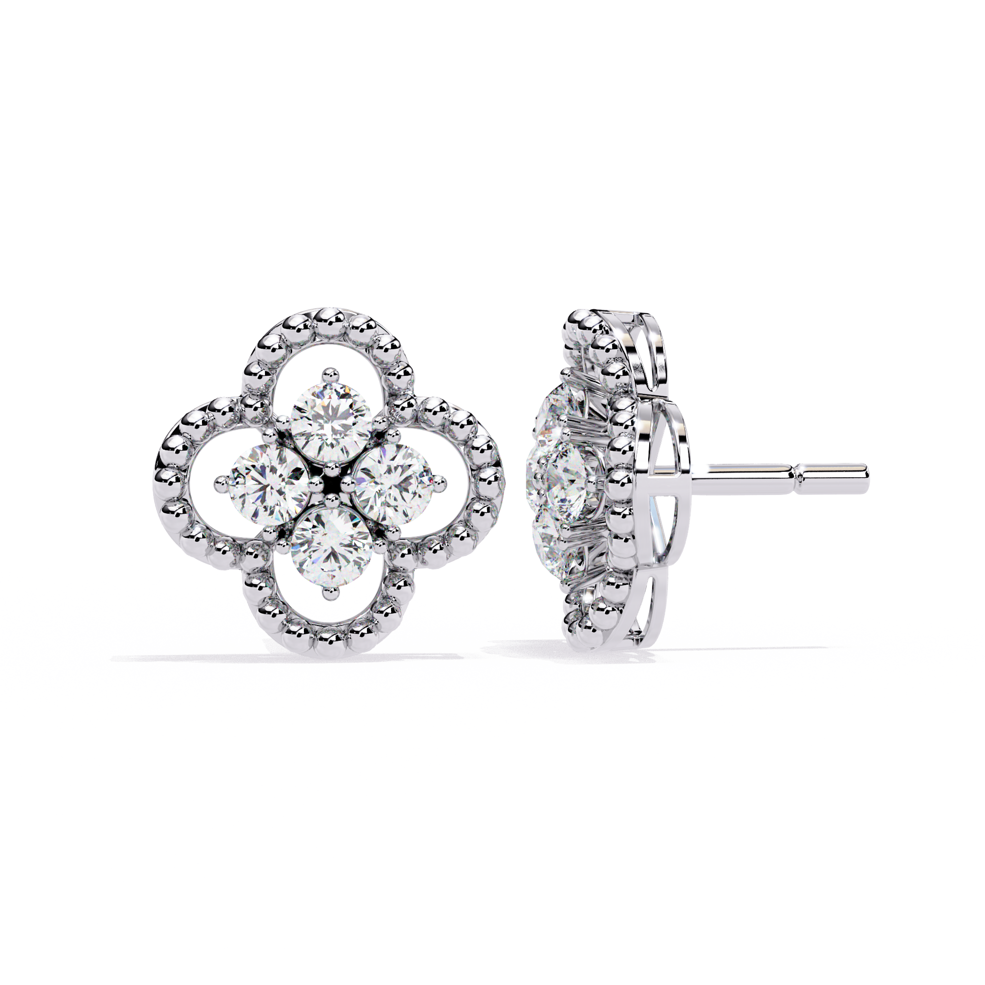 Timeless Clover Lab-Grown Diamond Stud Earring