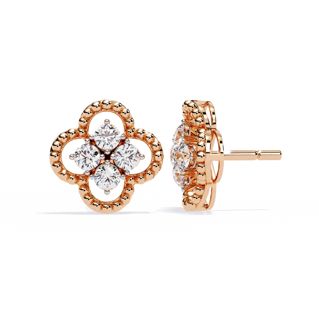 Timeless Clover Lab-Grown Diamond Stud Earring