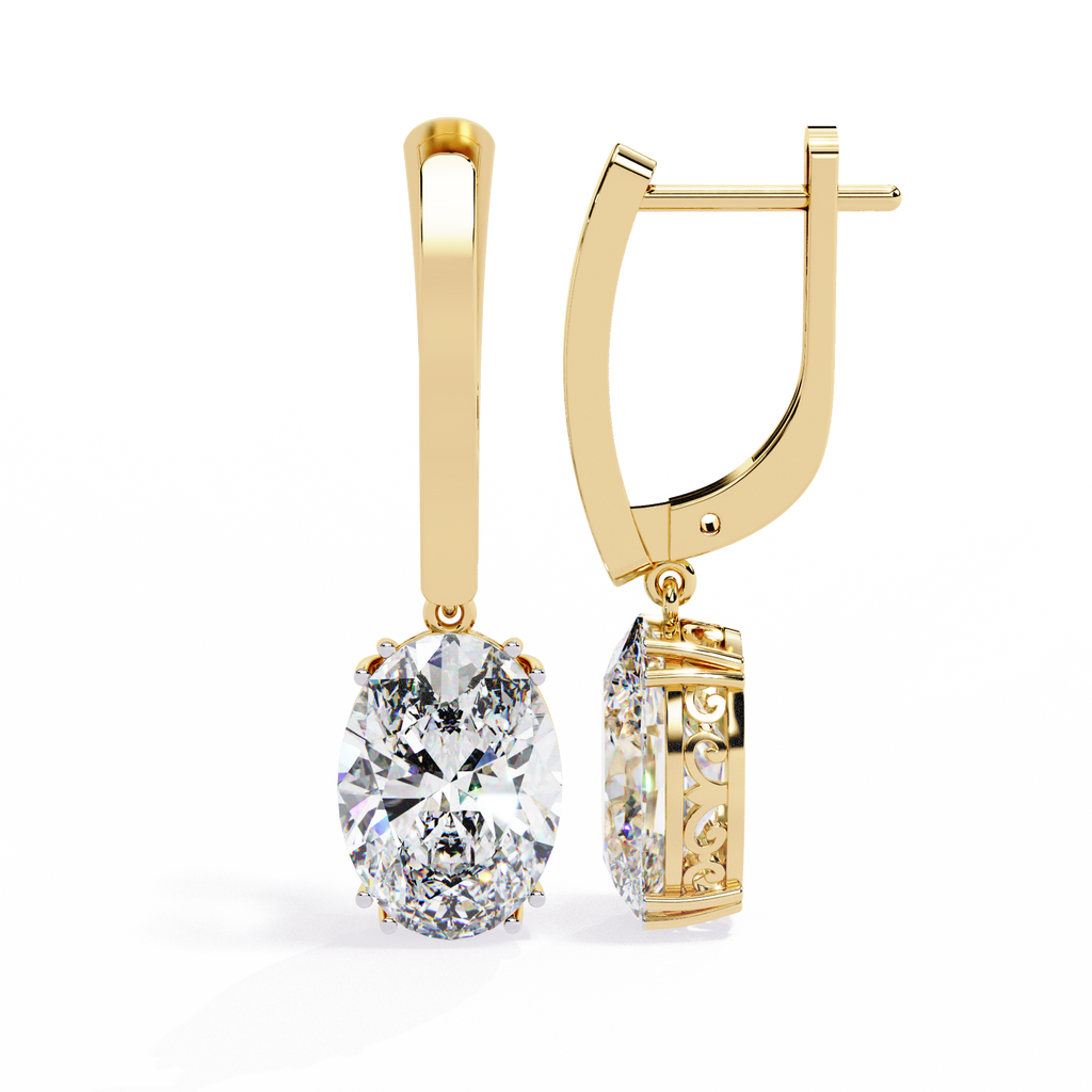 2.00 CT Lab Grown Diamond Drop Earrings in 14K Gold