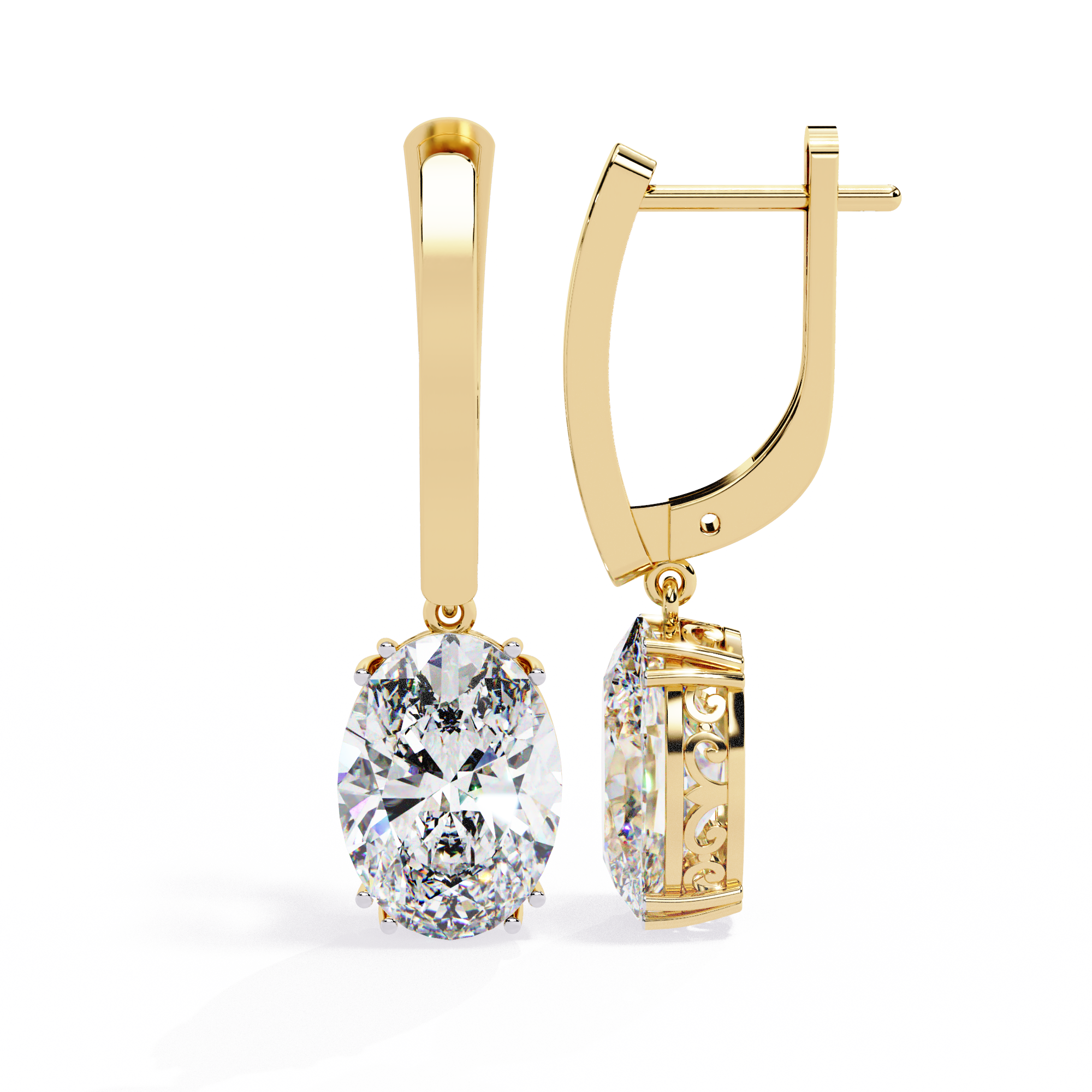 2.00 CT Lab Grown Diamond Drop Earrings in 14K Gold