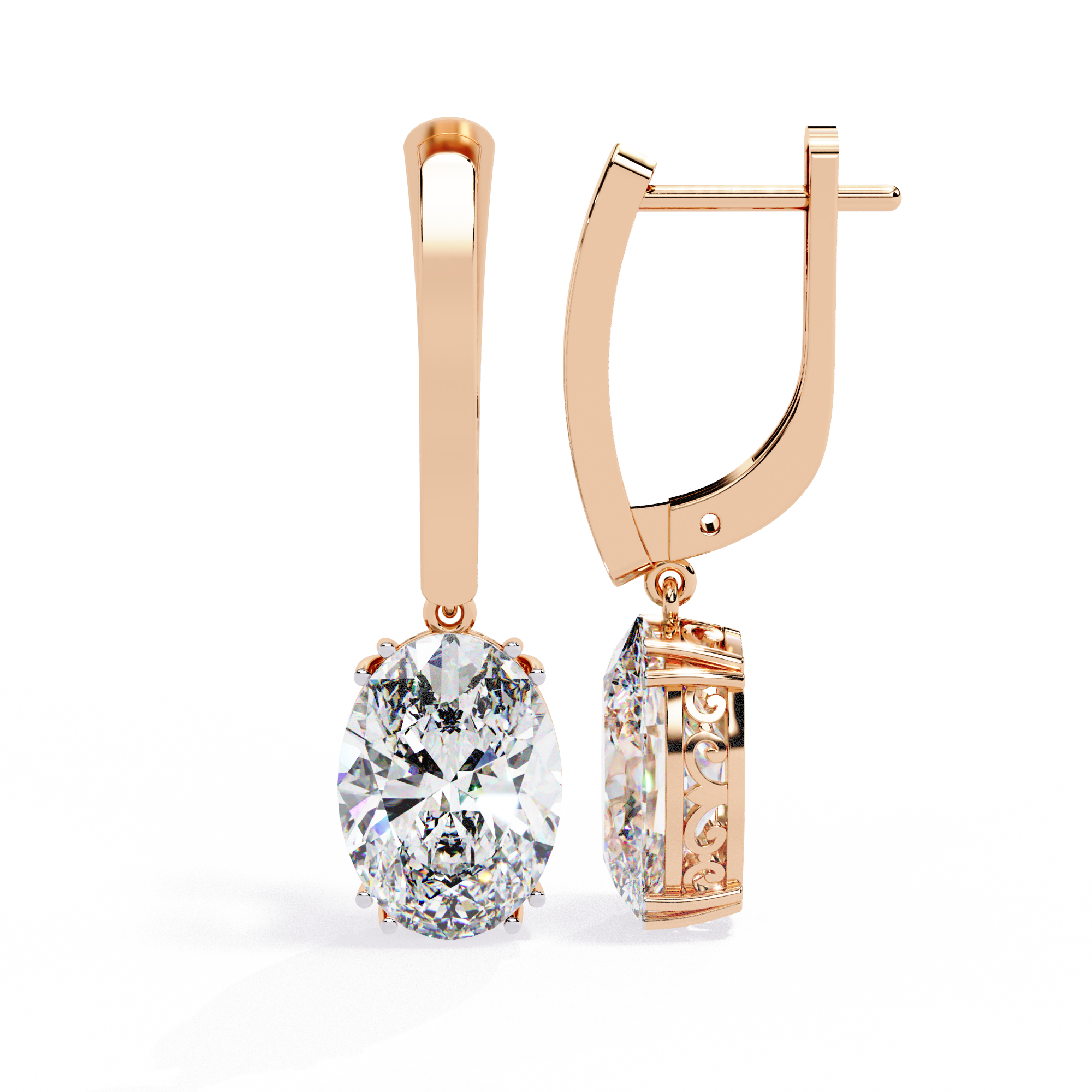 2.00 CT Lab Grown Diamond Drop Earrings in 14K Gold