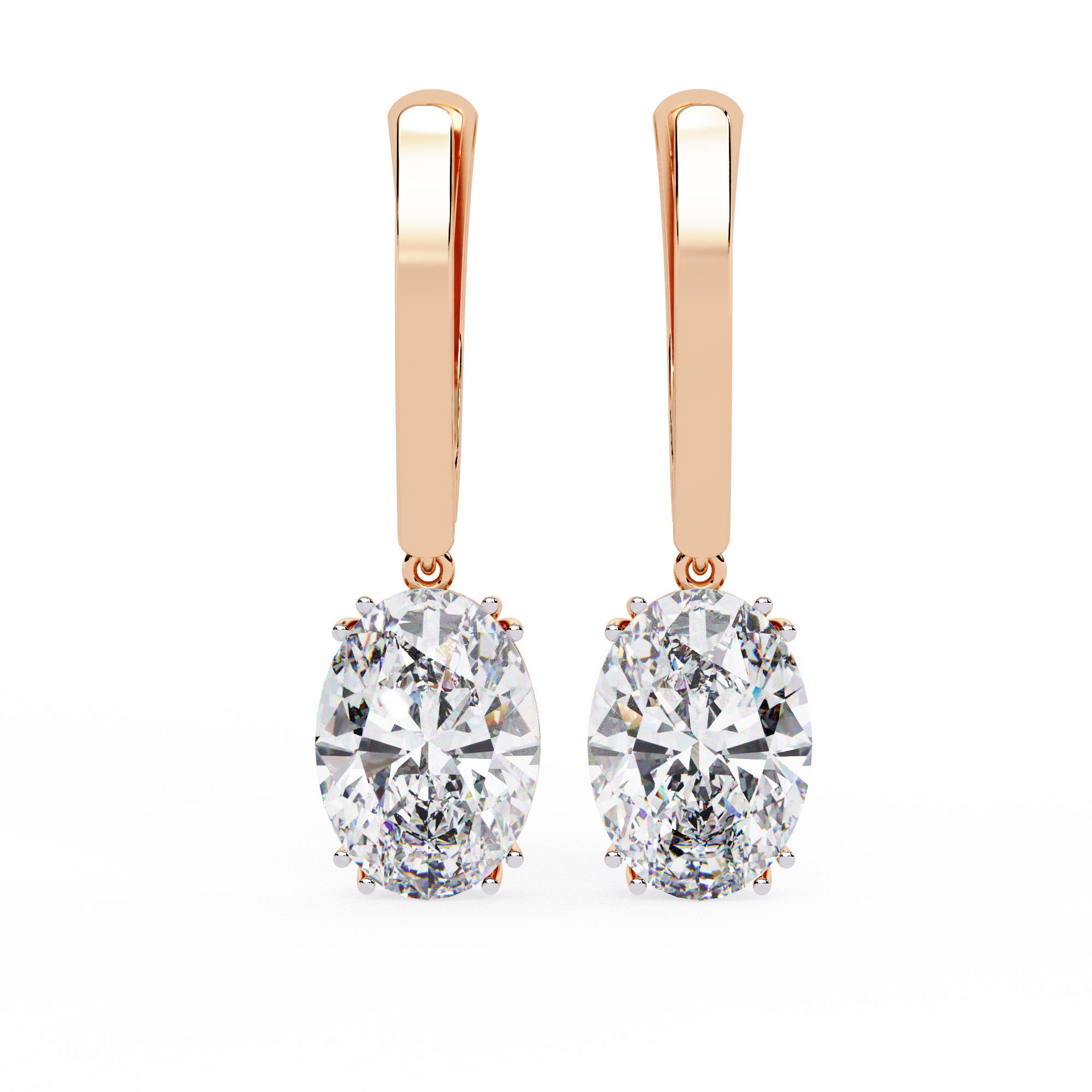 2.00 CT Lab Grown Diamond Drop Earrings in 14K Gold