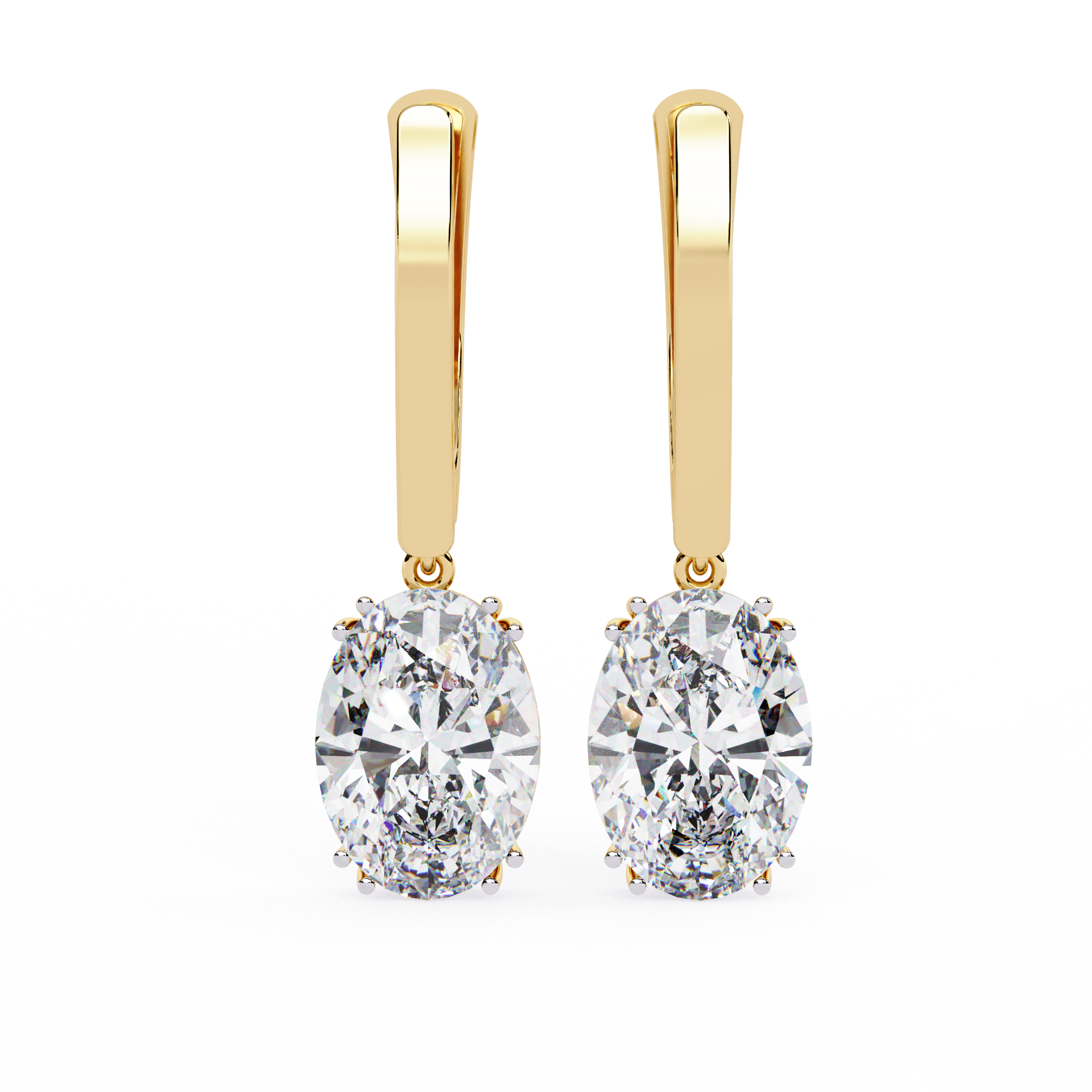 2.00 CT Lab Grown Diamond Drop Earrings in 14K Gold