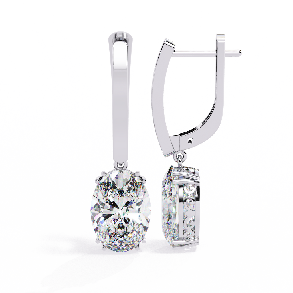 2.00 CT Lab Grown Diamond Drop Earrings in 14K Gold