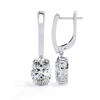 Pendientes colgantes de diamantes cultivados en laboratorio de 2,00 quilates en oro de 14 quilates 
