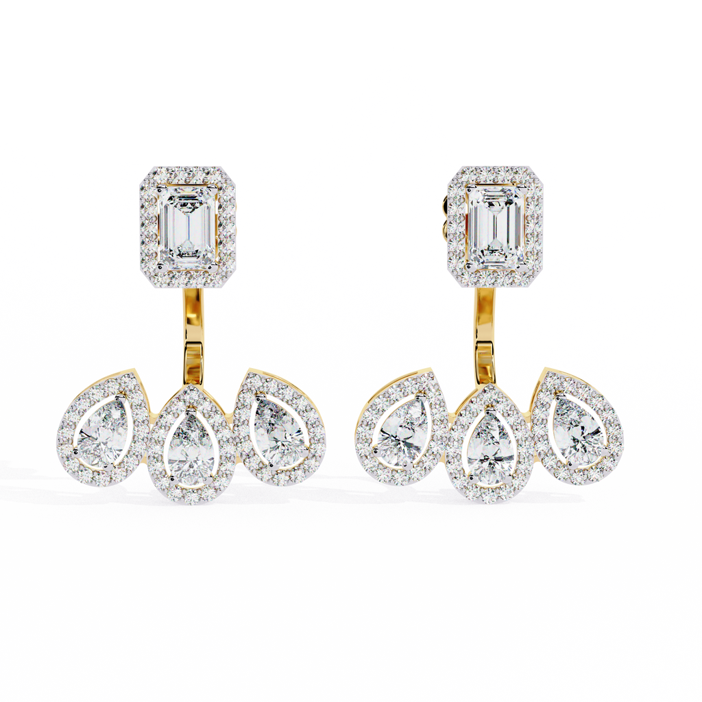 3.25CT Lab Grown Diamond Jacket Earrings