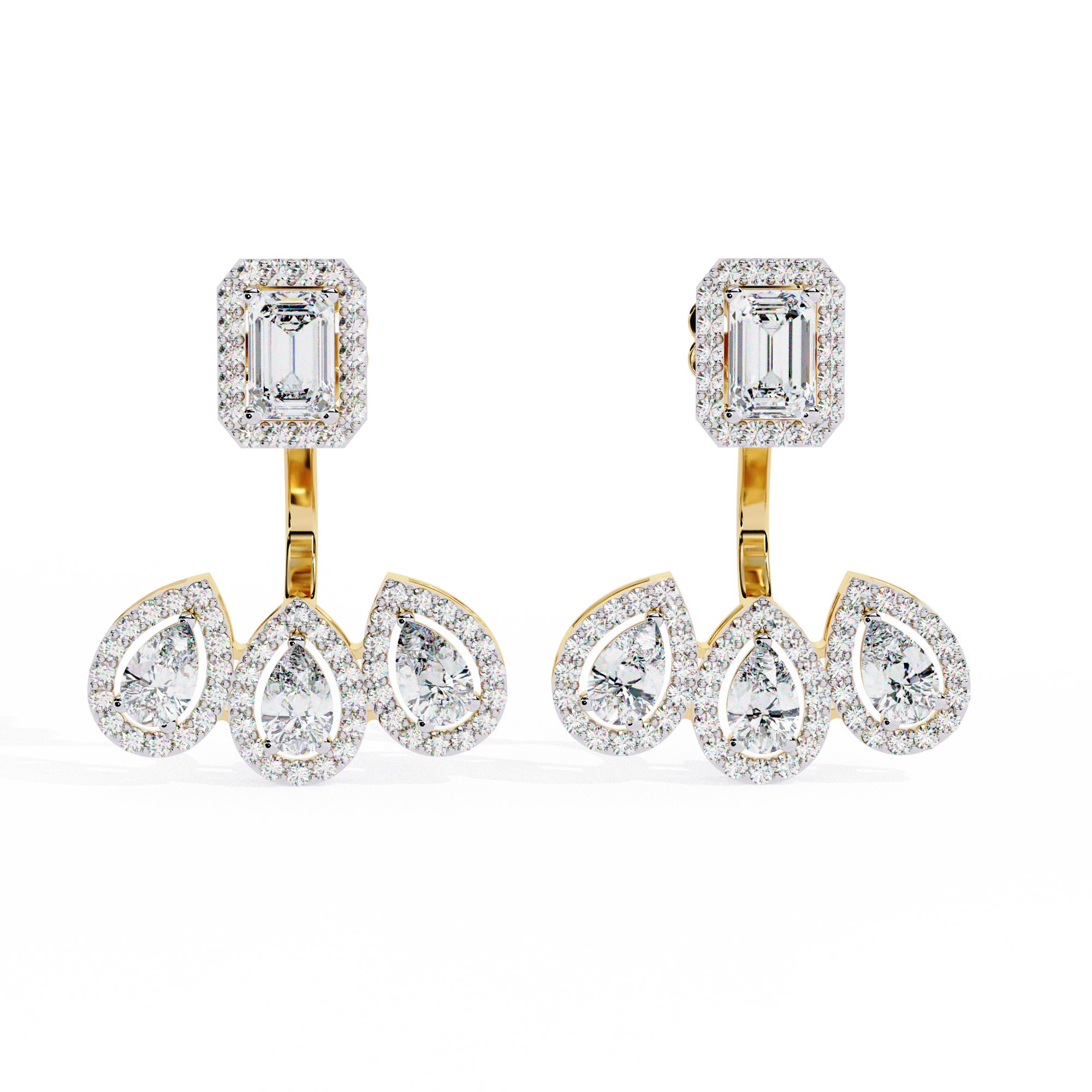 3.25CT Lab Grown Diamond Jacket Earrings