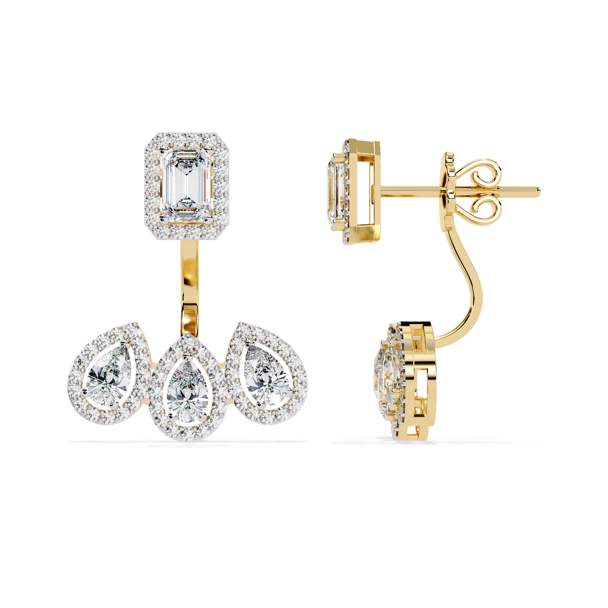 3.25CT Lab Grown Diamond Jacket Earrings