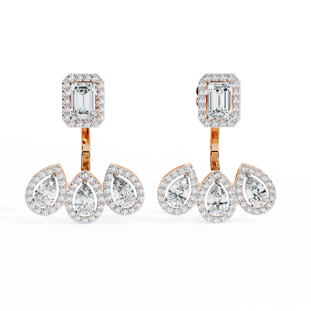 3.25CT Lab Grown Diamond Jacket Earrings