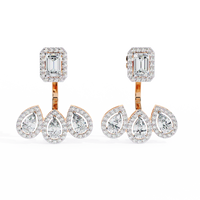 3.25CT Lab Grown Diamond Jacket Earrings