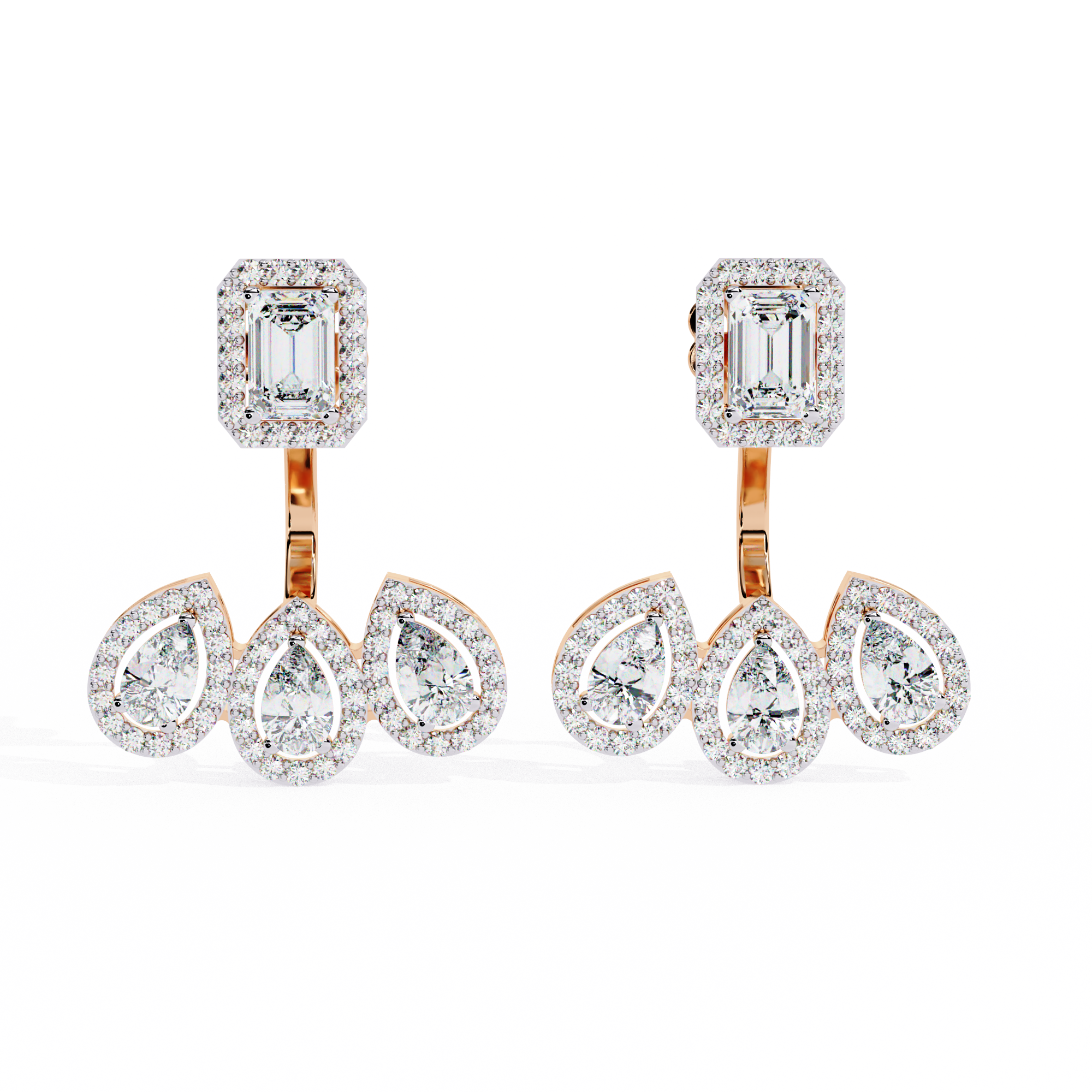3.25CT Lab Grown Diamond Jacket Earrings