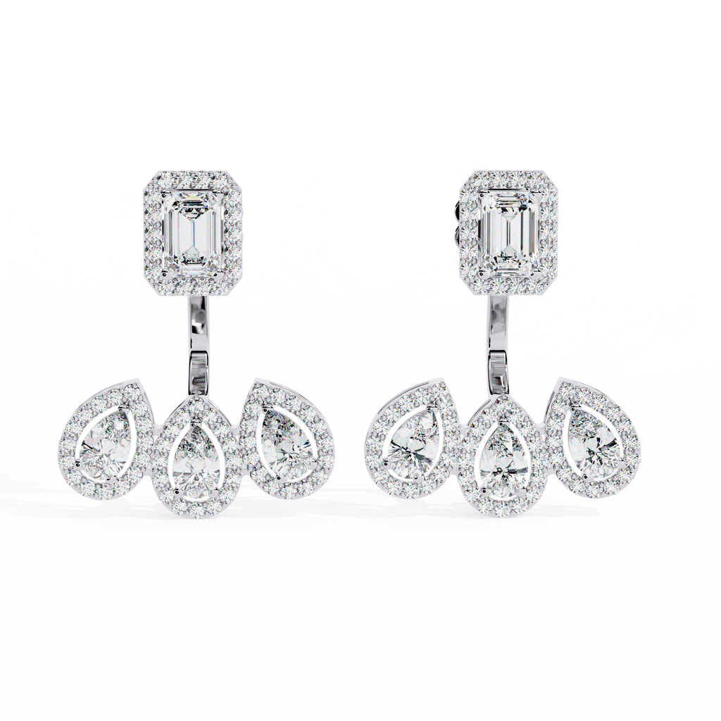 3.25CT Lab Grown Diamond Jacket Earrings