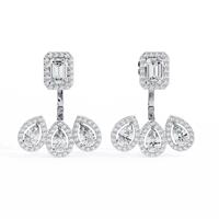 3.25CT Lab Grown Diamond Jacket Earrings
