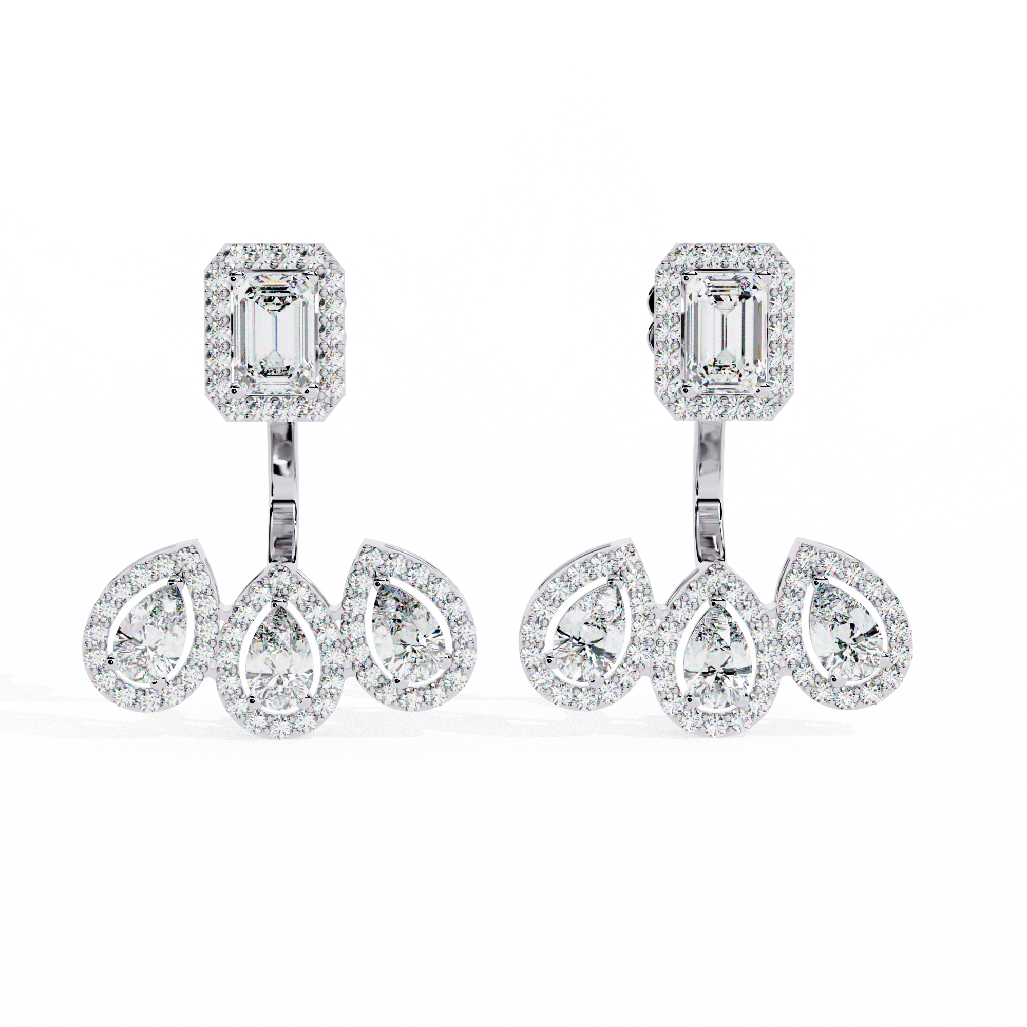 3.25CT Lab Grown Diamond Jacket Earrings