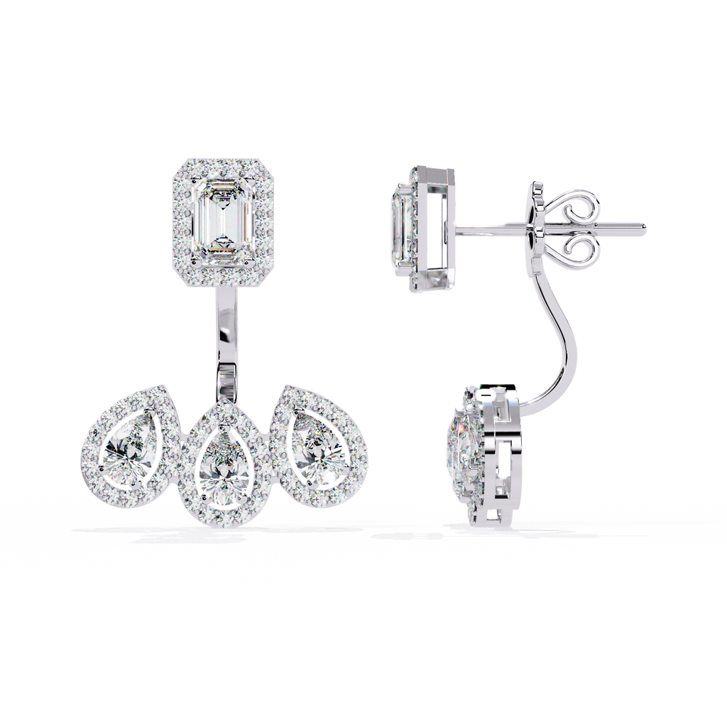 3.25CT Lab Grown Diamond Jacket Earrings