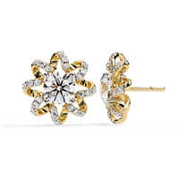 Radiant Floral Lab-Grown Diamond Stud Earrings