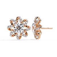 Radiant Floral Lab-Grown Diamond Stud Earrings