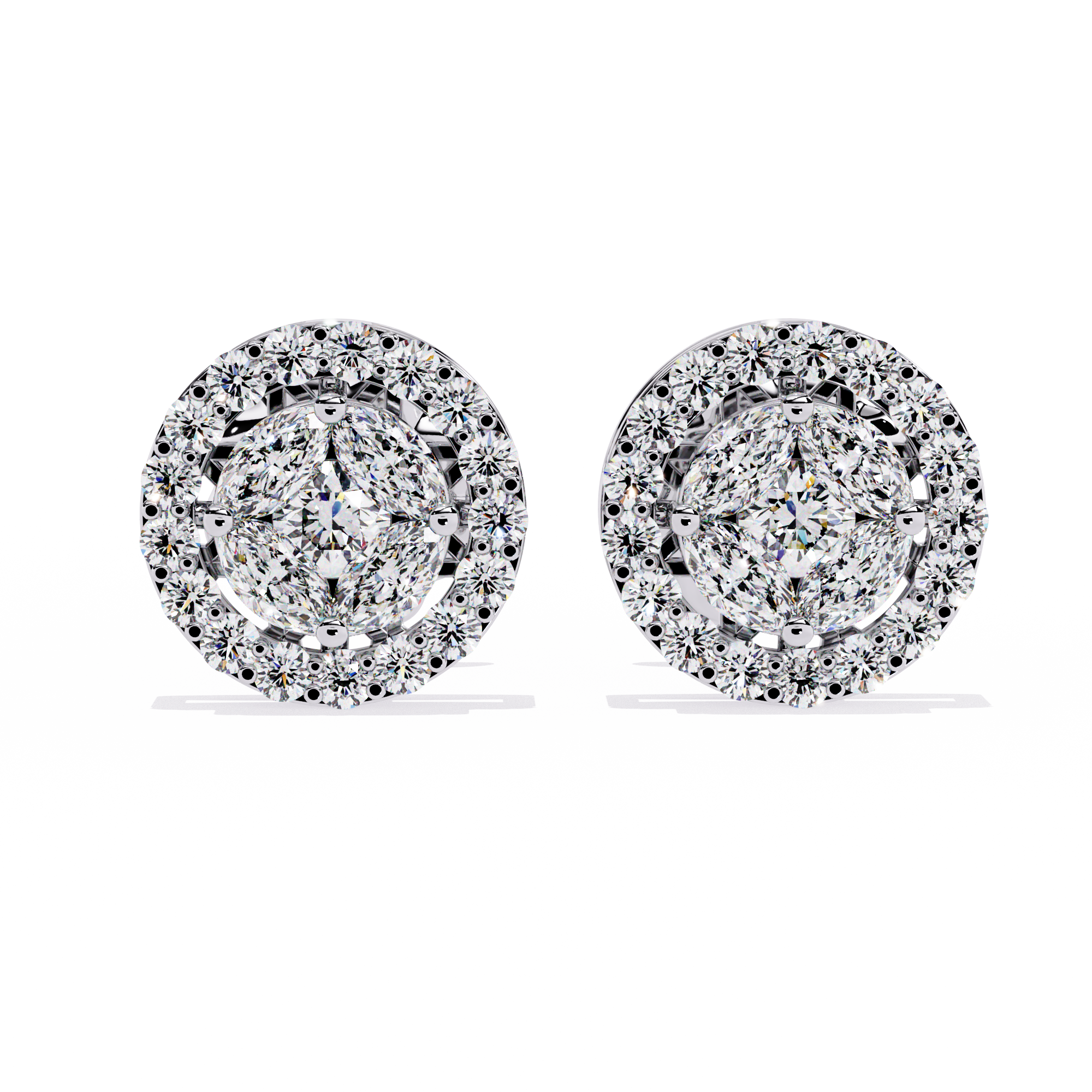 Luxurious Halo Lab-Grown Diamond Stud Earrings
