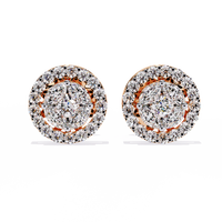 Luxurious Halo Lab-Grown Diamond Stud Earrings