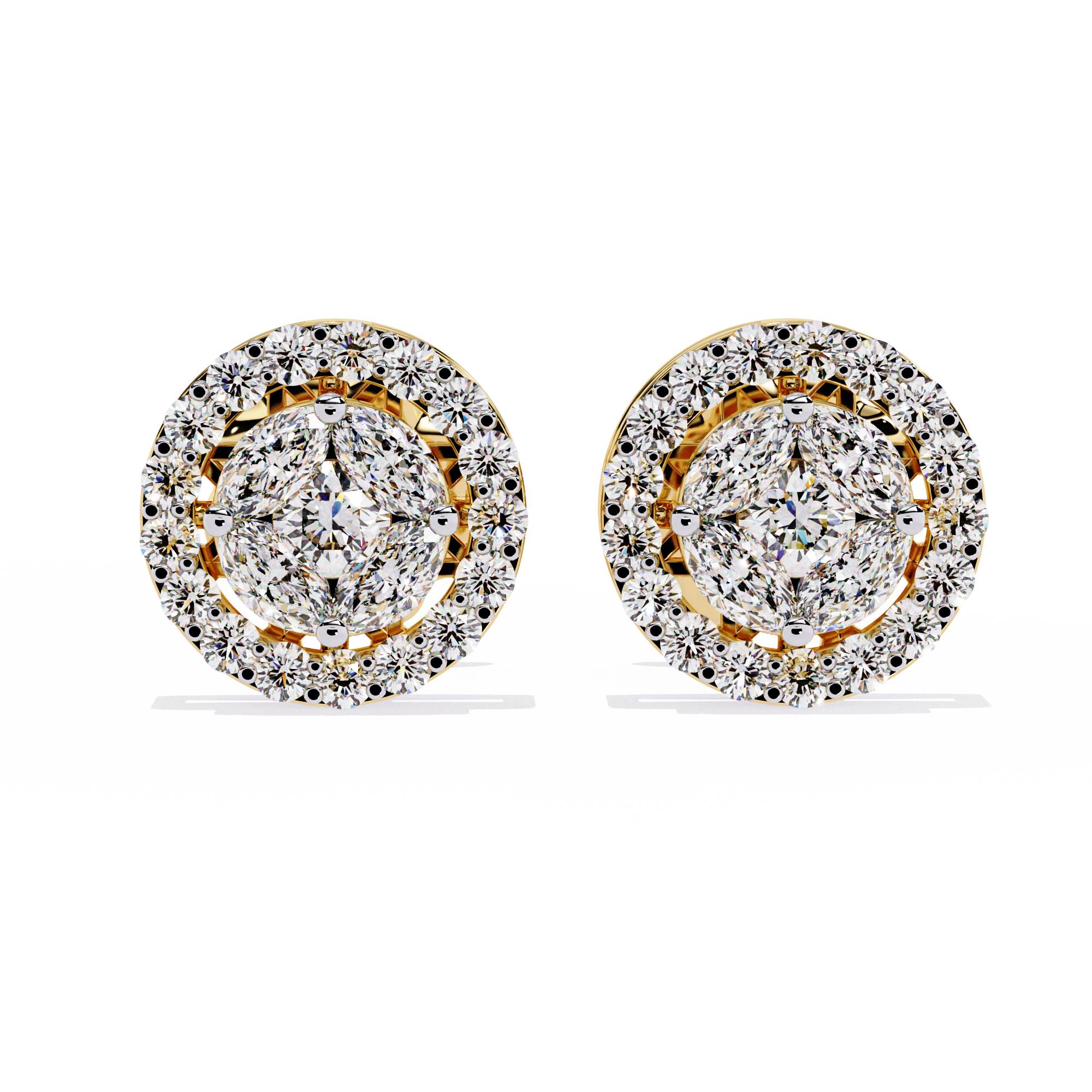 Luxurious Halo Lab-Grown Diamond Stud Earrings