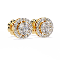 Luxurious Halo Lab-Grown Diamond Stud Earrings