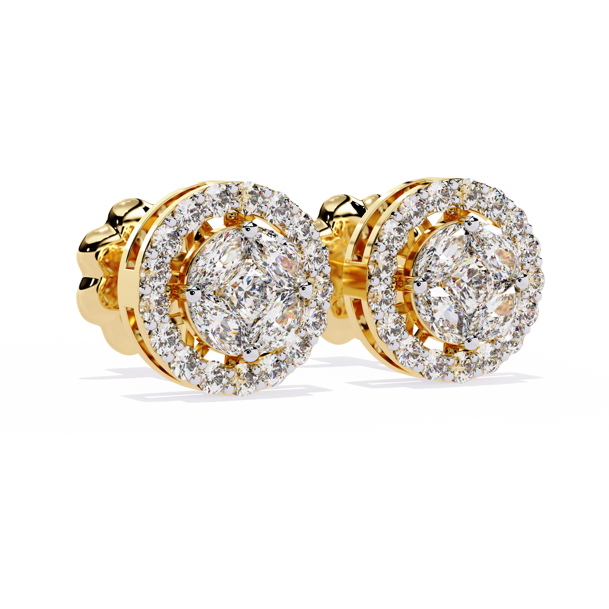 Luxurious Halo Lab-Grown Diamond Stud Earrings