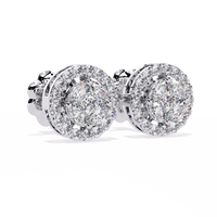 Luxurious Halo Lab-Grown Diamond Stud Earrings