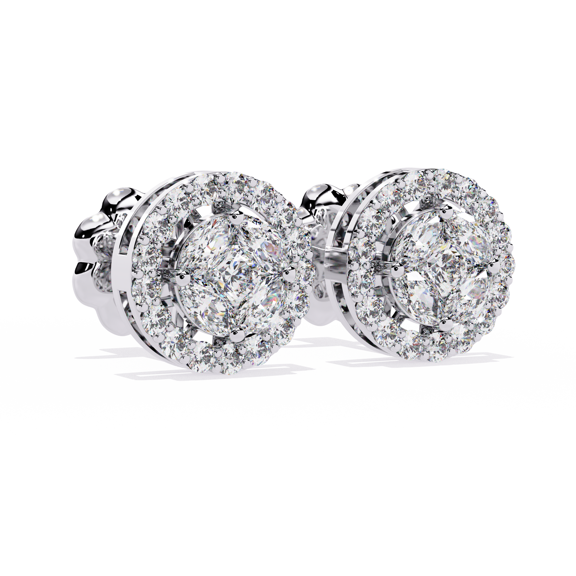 Luxurious Halo Lab-Grown Diamond Stud Earrings