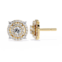 Classic Halo Lab-Grown Diamond Stud Earrings