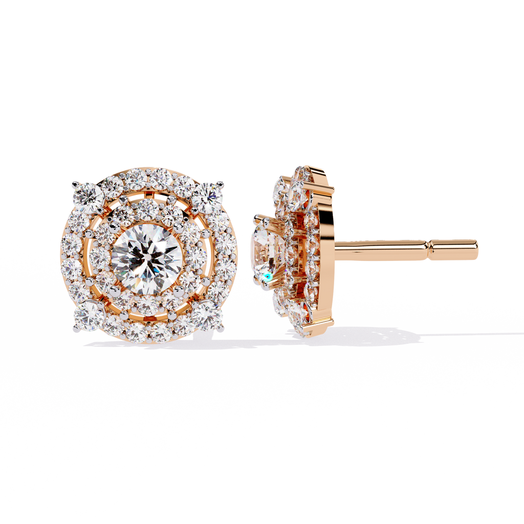 Classic Halo Lab-Grown Diamond Stud Earrings
