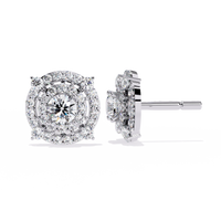 Classic Halo Lab-Grown Diamond Stud Earrings