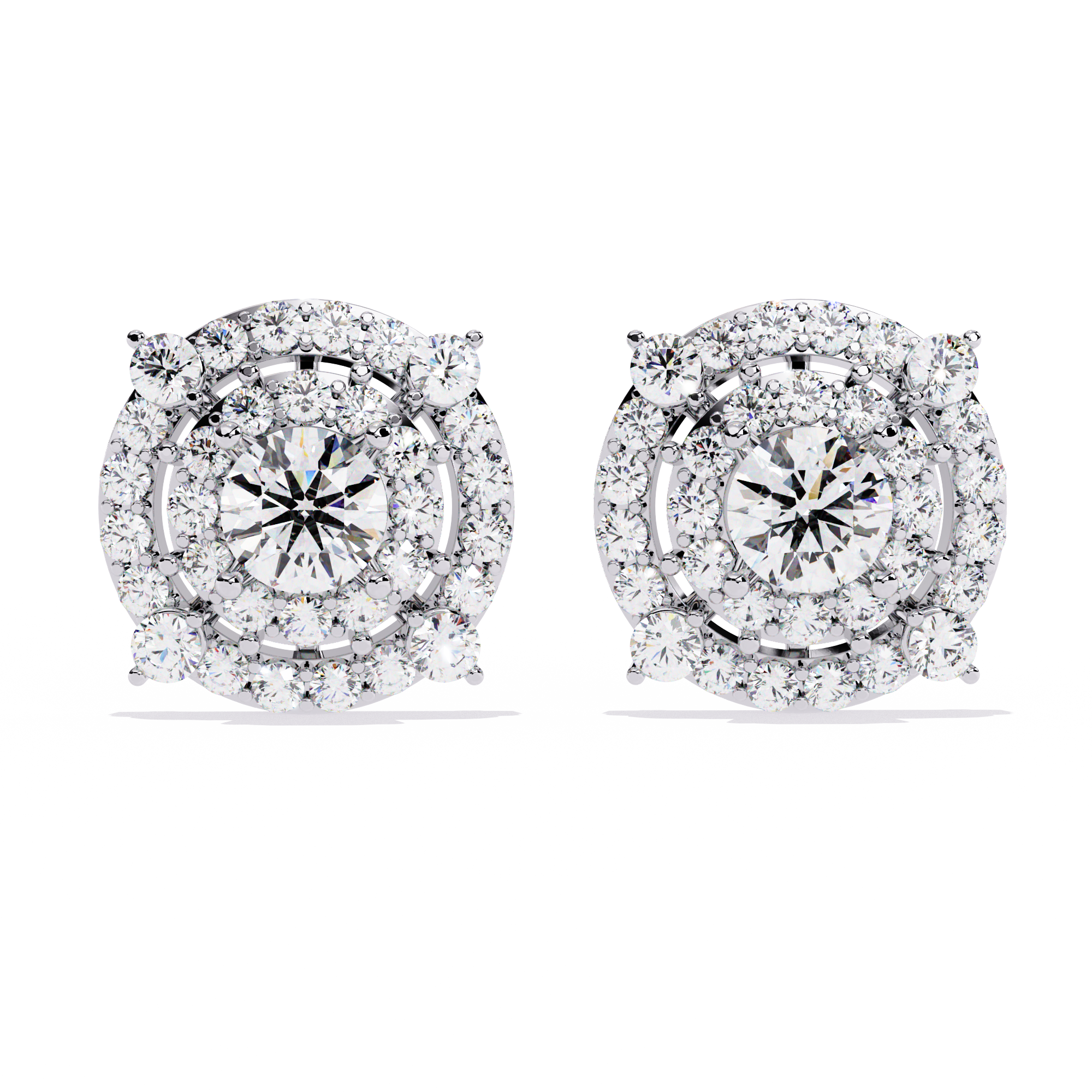 Classic Halo Lab-Grown Diamond Stud Earrings
