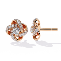 Encantadores aretes con diamantes cultivados en laboratorio y diseño floral en espiral