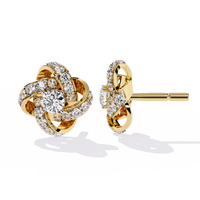 Encantadores aretes con diamantes cultivados en laboratorio y diseño floral en espiral