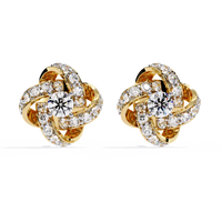 Encantadores aretes con diamantes cultivados en laboratorio y diseño floral en espiral