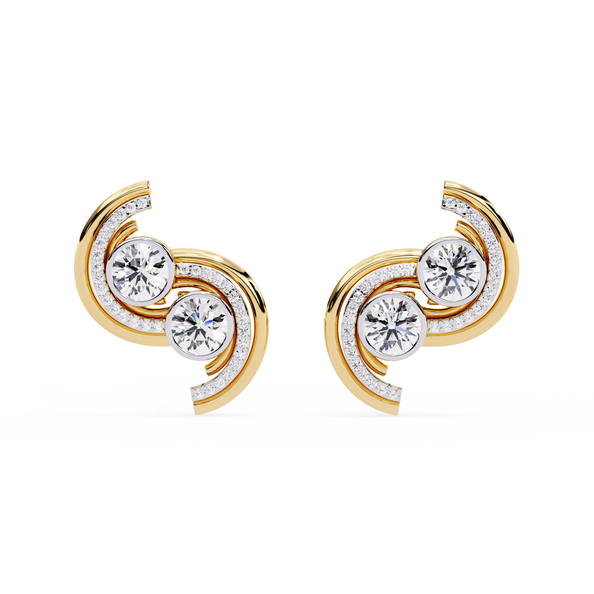 Radiant Swirl Lab-Grown Diamond Earrings