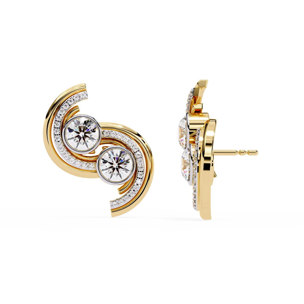 Radiant Swirl Lab-Grown Diamond Earrings