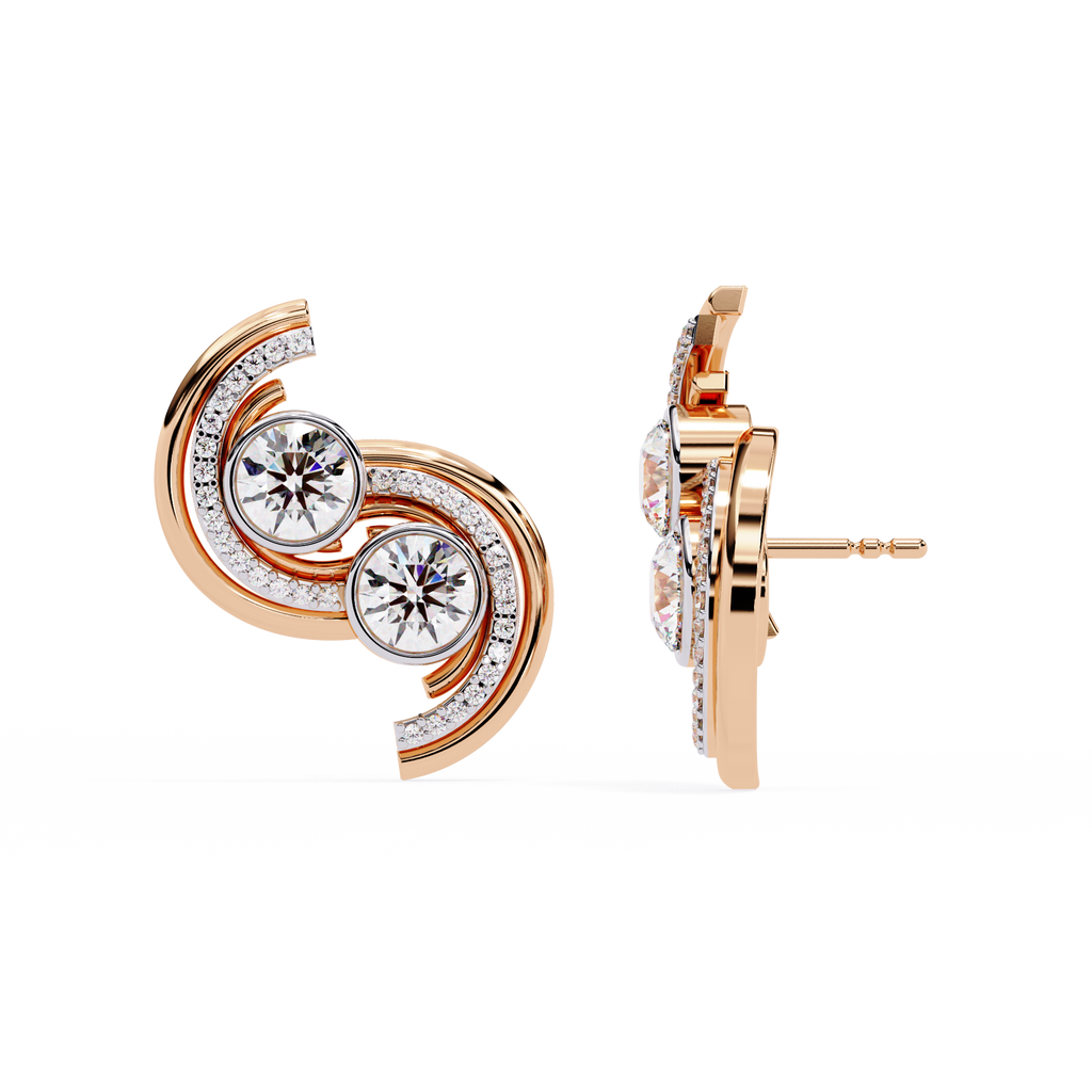 Radiant Swirl Lab-Grown Diamond Earrings